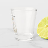 Bride to be ivory bow pearls elegant Bachelorette ショットグラス (右)