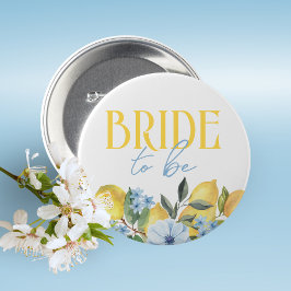 Bride to Be Lemon Bridal Shower Button 缶バッジ