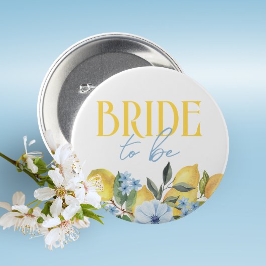 Bride to Be Lemon Bridal Shower Button 缶バッジ