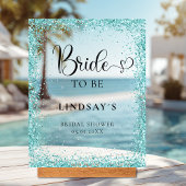 BRIDE TO BE! Mint Glitter Bridal Shower  アクリルサイン