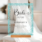 BRIDE TO BE! Mint Glitter Bridal Shower  アクリルサイン