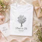 Bride To Be Name & Date Floral Wedding Party トライブレンドＴシャツ