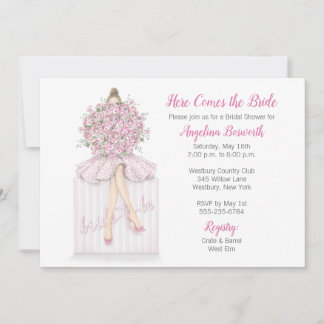 Bride-to-be On Gift Bridal Shower Invitation 招待状