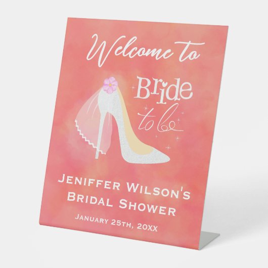 Bride To Be Wedding High Heel Bridal Shower  台座サイン (正面)
