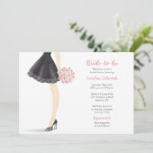 Bride-to-be with Bouquet Bridal Shower Invitation 招待状 (スタンド正面)
