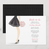 Bride-to-be with Bouquet Bridal Shower Invitation 招待状 (正面/裏面)