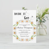Bride to Bee |水彩フローラブライダルシャワー入力 招待状 (スタンド正面)