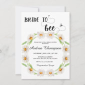 Bride to Bee |水彩フローラブライダルシャワー入力 招待状 (正面)