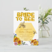 Bride to Bee |水彩フローラブライダルシャワー 招待状 (スタンド正面)