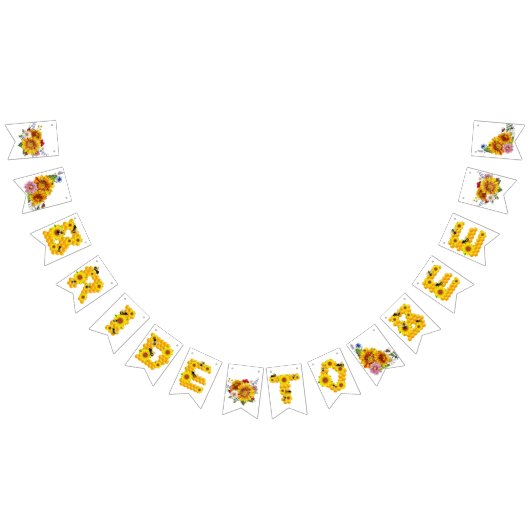 Bride to Bee | 水彩花卉新娘茶会 バンティングフラッグ (全)