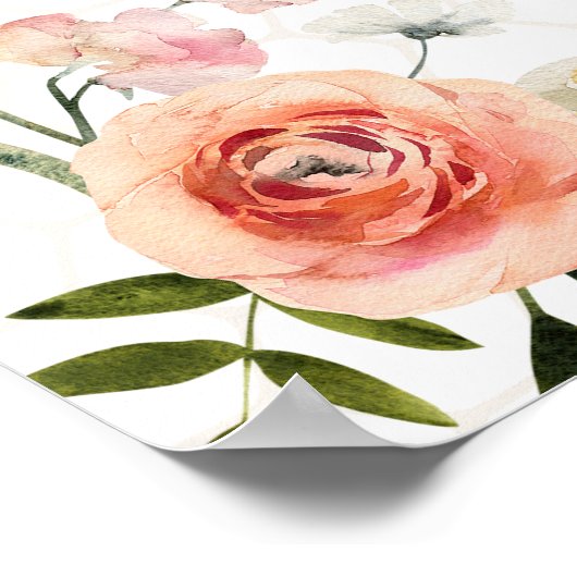 Bride to Bee Floral Baby Shower Welcome ポスター (角)