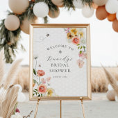 Bride to Bee Floral Baby Shower Welcome ポスター