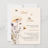 Bride to bee wildflower bridal shower invitation (正面)