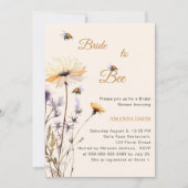 Bride to bee wildflower ivory garden bridal shower 招待状 (正面)