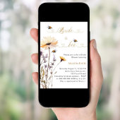 Bride to bee wildflower ivory garden bridal shower 招待状