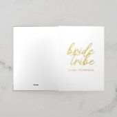 Bride Tribe | モダンな結婚式のフラワーガール 箔グリーティングカード (外側レイダウン)