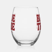 Bride Tribe ワインレッドのブライズシャワー ステムなしワイングラス (右)