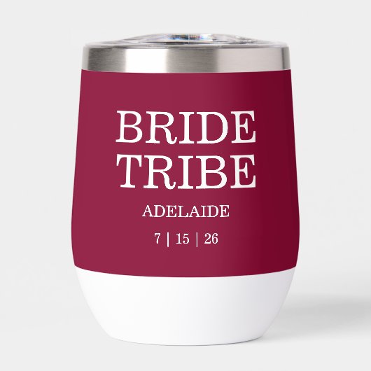 Bride Tribe Bridal Party Cranberry Red (正面)