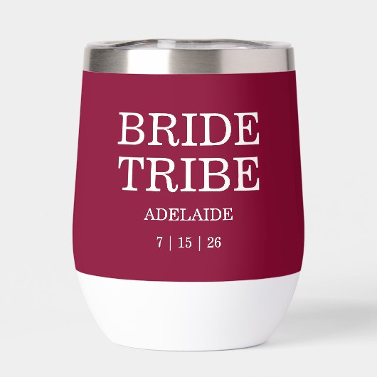 Bride Tribe Bridal Party Cranberry Red (背面)