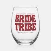 Bride Tribe Burgundy Bridal Shower ステムなしワイングラス (裏面)