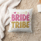Bride Tribe Glitter Throw Pillow クッション (ブランケット)