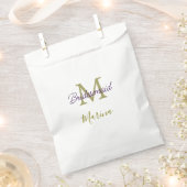 Bride tribe monogram bridal shower simple golden p フェイバーバッグ (クリップ留めされた状態)