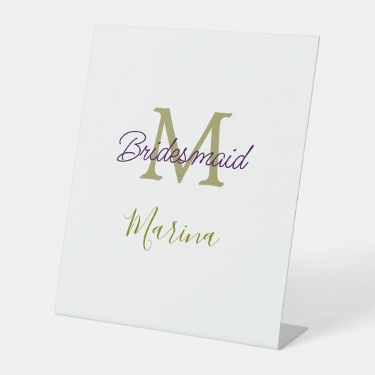 Bride tribe monogram bridal shower simple golden p 台座サイン (正面)