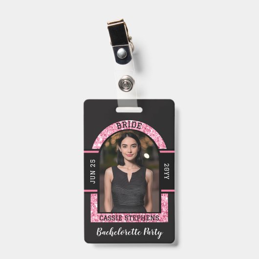 Bride VIP QR Code Badge Buy Bride a Drink バッジ (正面 （クリップ付）)
