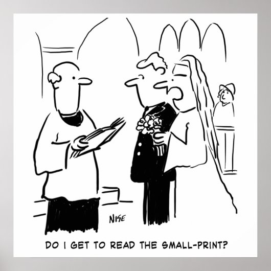 Bride Wants to Check Small Print Cartoon ポスター (正面)