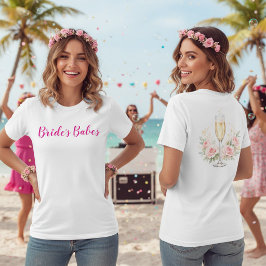 Bride's Babes Pink Champagne Bachelorette Party トライブレンドＴシャツ