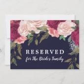 brides family card editable用に予約されたnavy 招待状 (正面)