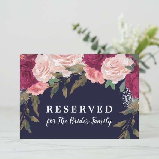brides family card editable用に予約されたnavy 招待状 (スタンド正面)