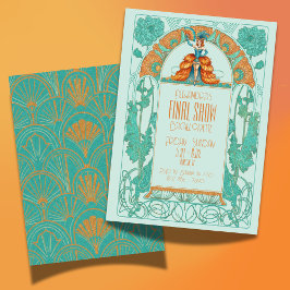 Bride's Final Show Art Deco Showgirl Bachelorette 招待状