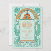 Bride's Final Show Art Deco Showgirl Bachelorette 招待状 (正面)