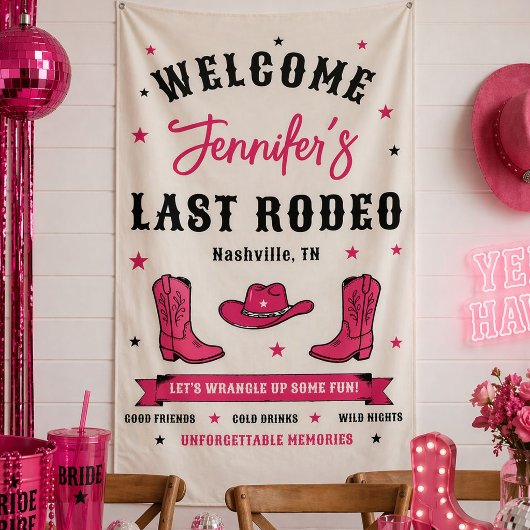 Bride's Last Rodeo Bachelorette Party Welcome 横断幕