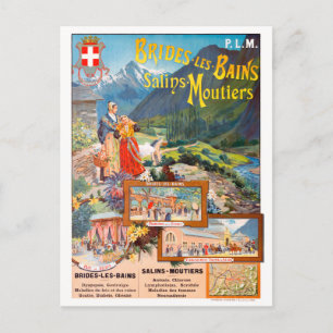 Brides-les-Bains France Vintage Poster 1895 ポストカード