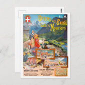 Brides-les-Bains France Vintage Poster 1895 ポストカード (正面/裏面)