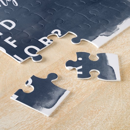 Bridesmaiまたはメイド・オブ・オーナー（花嫁付き添い人）の海軍および金ゴールドのパズル ジグソーパズル (側面)