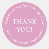 Bridesmaidありがとう結婚式の引き出物シール ラウンドシール