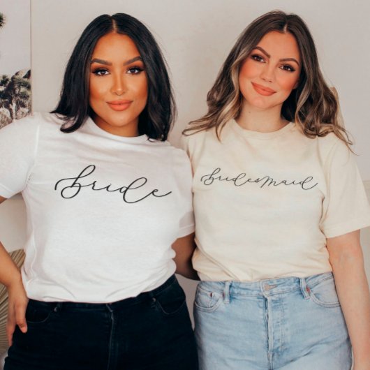 Bridesmaidかわいいスクリプトバチェロレッテ/ブライダルパーティ Tシャツ