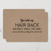 Bridesmaidのおもしろいメイド・オブ・オーナー(花嫁付き添い人)提案を受ける 招待状 (正面/裏面)