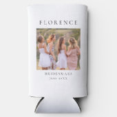 Bridesmaidのパーソナライズされた写真 スリム缶クーラー (正面)