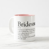 Bridesmaidのパーソナライズされた定義のお気に入り ツートーンマグカップ (正面左)