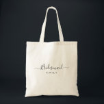 Bridesmaidエレガントのスクリプパーソナライズされたト名 トートバッグ<br><div class="desc">Bridesmaid Toteエレガント Bagのスクリプト。機能トレンディーとススタイリッシュクリプトフォント、ブライドメイド名でパーソナライズ。</div>