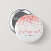 Bridesmaidコーラル抽象芸術結婚アートのピンボタン 缶バッジ (正面&裏面)