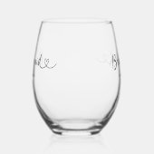 Bridesmaidスクリプトハート ステムなしワイングラス (左)