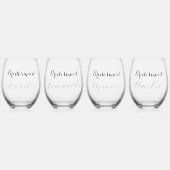 Bridesmaidスクリプト名前をカスタムするギフト結婚ズ ステムなしワイングラス (正面)