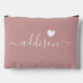 Bridesmaidスクリプモダントほこりっぽいバラハート アクセサリーポーチ (正面)