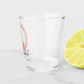 Bridesmaidバラ金ゴールドフォトグリッター名スクリプト ショットグラス (右)