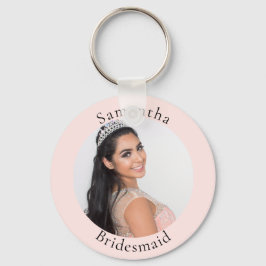 Bridesmaidバラ金ゴールド赤面の写真名 キーホルダー